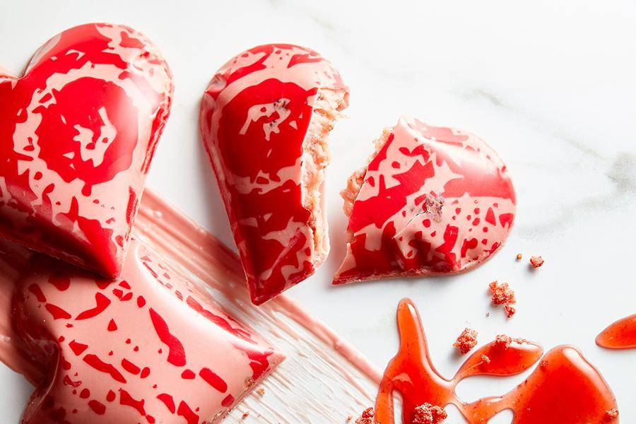 Bombón de corazón ruby de Callebaut